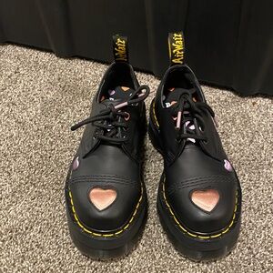 NWOB Dr. Martens Black Shoes with Heart Accents